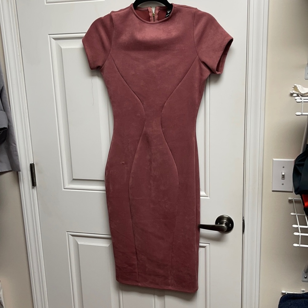 Mauve Suede MIDI dress